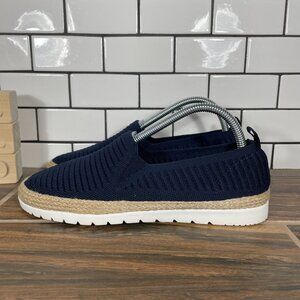 Skechers BOBS Flexpadrille 3.0 Pastel Sky Womens Size 8.5 Shoes Navy Slip Ons